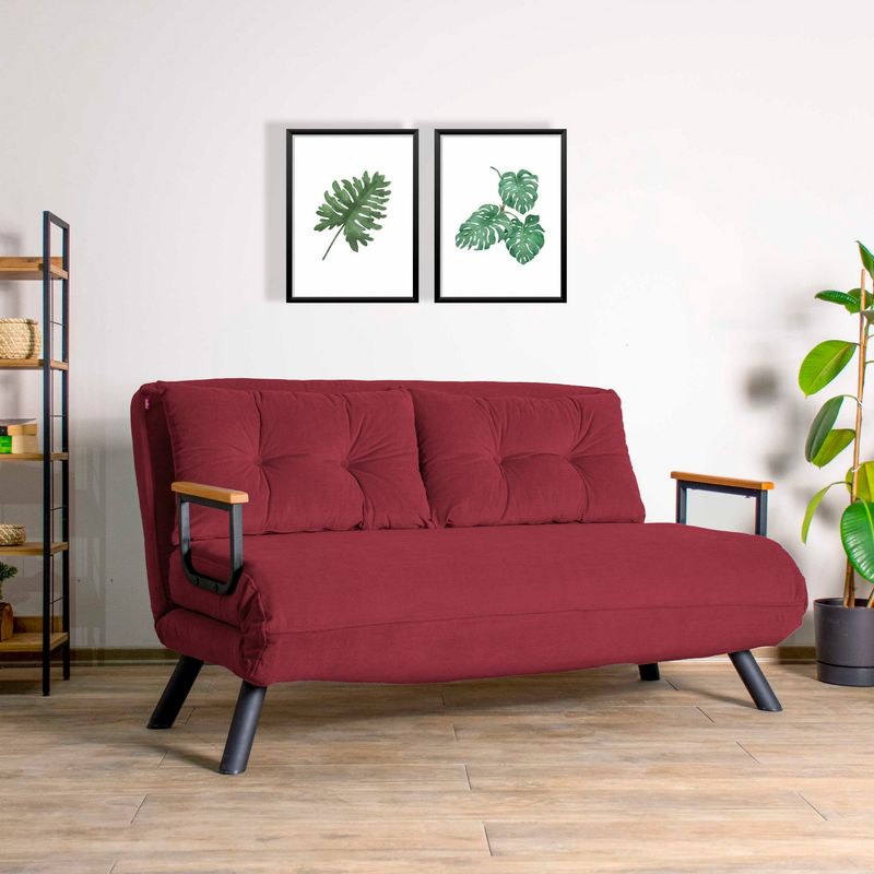 Casa si Gradina - Mobilier - Canapele si coltare - Canapele - Canapea extensibila, Hanah Home, metal, maro, 175x133 cm - Infinity.ro
