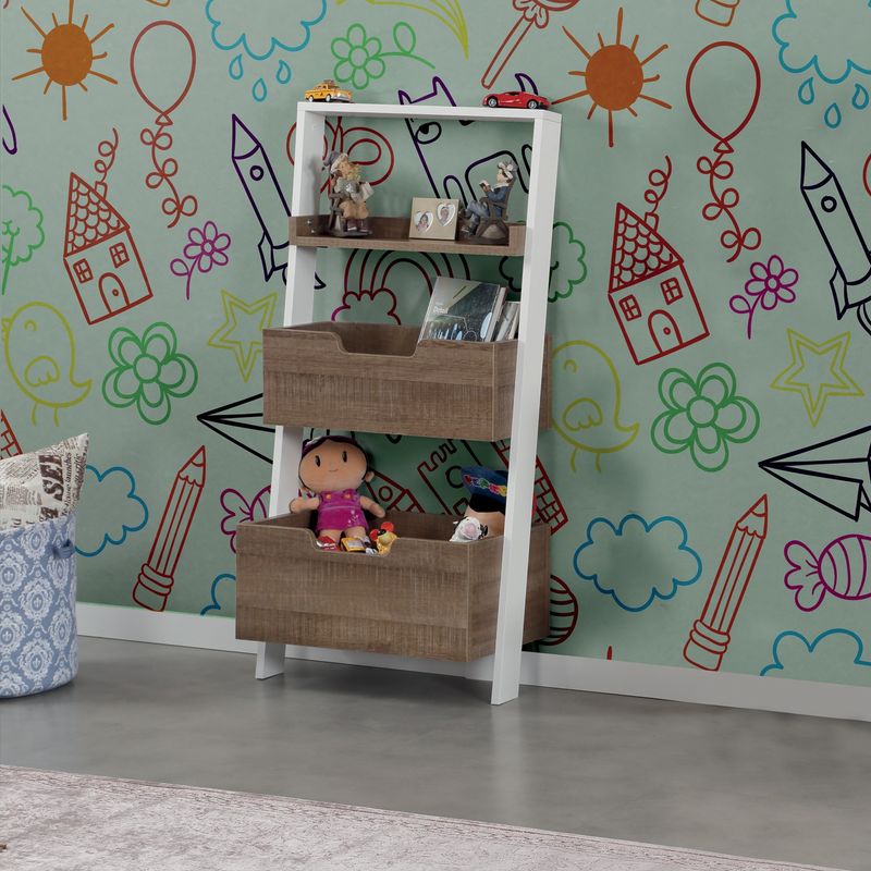 Casa si Gradina - Mobilier - Biblioteci si rafturi - Biblioteci - Biblioteca, Hanah Home, pal melaminat, stejar inchis, 59x35x120 cm - Infinity.ro