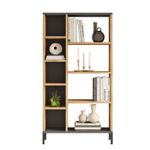 Casa si Gradina - Mobilier - Biblioteci si rafturi - Biblioteci - Biblioteca, Hanah Home, pal melaminat, pin atlantic si antracit, 72x25,5x133,6 cm - Infinity.ro