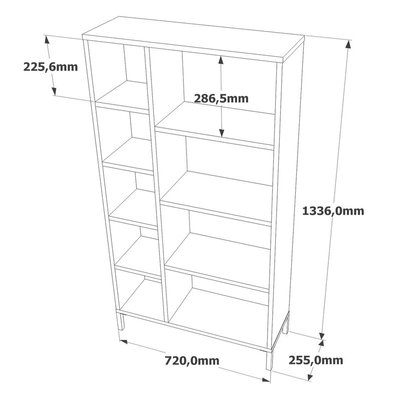 Casa si Gradina - Mobilier - Biblioteci si rafturi - Biblioteci - Biblioteca, Hanah Home, pal melaminat, pin atlantic si antracit, 72x25,5x133,6 cm - Infinity.ro