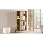 Casa si Gradina - Mobilier - Biblioteci si rafturi - Biblioteci - Biblioteca, Hanah Home, pal melaminat, pin atlantic si antracit, 72x25,5x133,6 cm - Infinity.ro