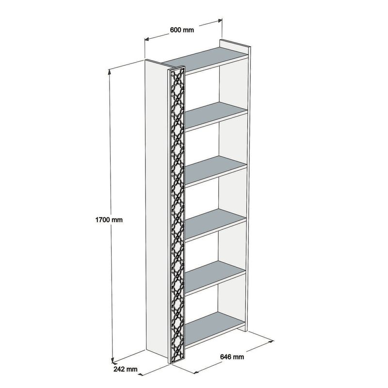 Casa si Gradina - Mobilier - Biblioteci si rafturi - Biblioteci - Biblioteca, Hanah Home, pal melaminat, nuc si galben, 64.6x24.2x170 cm - Infinity.ro