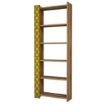 Casa si Gradina - Mobilier - Biblioteci si rafturi - Biblioteci - Biblioteca, Hanah Home, pal melaminat, nuc si galben, 64.6x24.2x170 cm - Infinity.ro