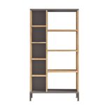 Casa si Gradina - Mobilier - Biblioteci si rafturi - Biblioteci - Biblioteca, Hanah Home, pal melaminat, pin atlantic si antracit, 72x25,5x133,6 cm - Infinity.ro