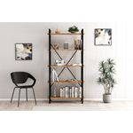 Casa si Gradina - Mobilier - Biblioteci si rafturi - Biblioteci - Biblioteca, Hanah Home, PAL melaminat, pin atlantic negru, 90x33.5x180 cm - Infinity.ro