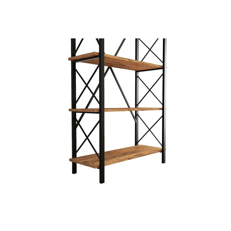 Casa si Gradina - Mobilier - Biblioteci si rafturi - Biblioteci - Biblioteca, Hanah Home, PAL melaminat, pin atlantic negru, 90x33.5x180 cm - Infinity.ro