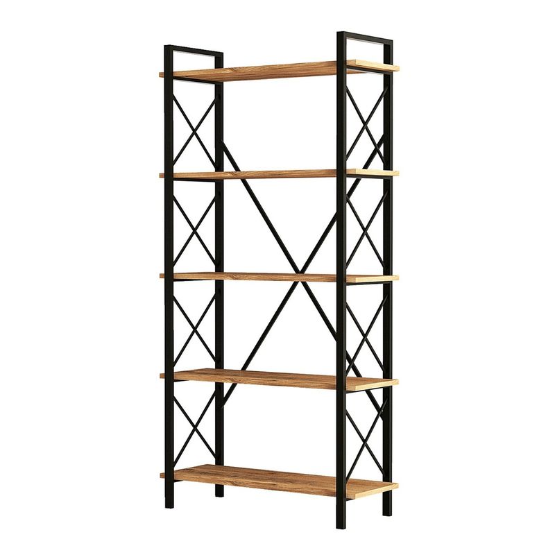 Casa si Gradina - Mobilier - Biblioteci si rafturi - Biblioteci - Biblioteca, Hanah Home, PAL melaminat, pin atlantic negru, 90x33.5x180 cm - Infinity.ro