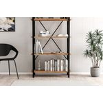 Casa si Gradina - Mobilier - Biblioteci si rafturi - Biblioteci - Biblioteca, Hanah Home, PAL melaminat, pin atlantic negru, 90x33.5x180 cm - Infinity.ro