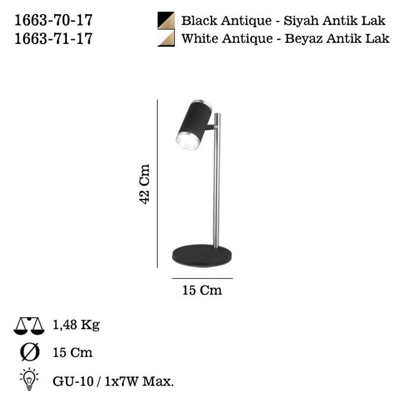 Casa si Gradina - Corpuri si surse de iluminat - Veioze si lampi - Veioze - Veioza, Opviq, metal, alb si lac antic, 42 cm - Infinity.ro