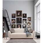 Casa si Gradina - Mobilier - Canapele si coltare - Canapele - Canapea 3 locuri, Hanah Home, lemn fag si pal, crem, 223x83x86 cm - Infinity.ro