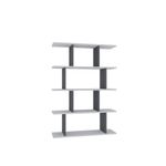 Casa si Gradina - Mobilier - Biblioteci si rafturi - Biblioteci - Biblioteca, Hanah Home, pal melaminat, alb antracit, 90x25x127.4 cm - Infinity.ro