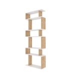 Casa si Gradina - Mobilier - Biblioteci si rafturi - Biblioteci - Biblioteca, Hanah Home, pal melaminat, alb si stejar, 60x19.6x160 cm - Infinity.ro
