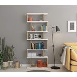 Casa si Gradina - Mobilier - Biblioteci si rafturi - Biblioteci - Biblioteca, Hanah Home, pal melaminat, alb si stejar, 60x19.6x160 cm - Infinity.ro