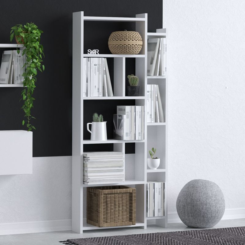 Casa si Gradina - Mobilier - Biblioteci si rafturi - Biblioteci - Biblioteca, Hanah Home, pal melaminat, alb, 65x15x150 cm - Infinity.ro