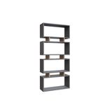 Casa si Gradina - Mobilier - Biblioteci si rafturi - Biblioteci - Biblioteca, Hanah Home, pal melaminat, antracit si stejar, 72.5x25x161 cm - Infinity.ro