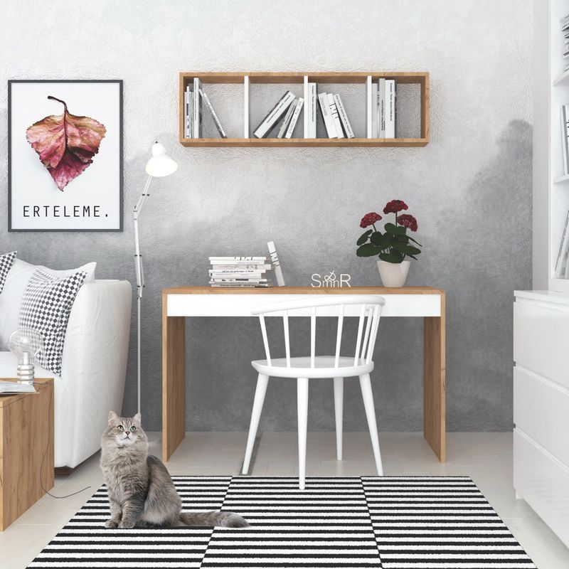 Casa si Gradina - Mobilier - Mese si birouri - Birouri - Birou de studiu, Hanah Home, pal melaminat, stejar, 120x60x74 cm, 811MDD3811 - Infinity.ro