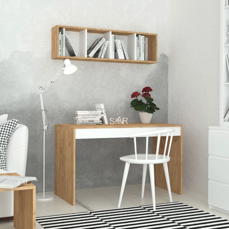 Casa si Gradina - Mobilier - Mese si birouri - Birouri - Birou de studiu, Hanah Home, pal melaminat, stejar, 120x60x74 cm, 811MDD3811 - Infinity.ro
