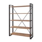 Casa si Gradina - Mobilier - Biblioteci si rafturi - Biblioteci - Biblioteca, Hanah Home, pal melaminat, pin atlantic si negru, 130x35x180 cm - Infinity.ro
