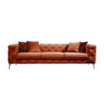 Casa si Gradina - Mobilier - Canapele si coltare - Canapele - Canapea 3 locuri, Hanah Home, lemn fag si pal, portocaliu, 237x73x90 cm - Infinity.ro