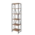 Casa si Gradina - Mobilier - Biblioteci si rafturi - Biblioteci - Biblioteca, Hanah Home, pal melaminat, pin atlantic negru, 50x30x180 cm - Infinity.ro
