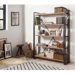 Casa si Gradina - Mobilier - Biblioteci si rafturi - Biblioteci - Biblioteca, Hanah Home, pal melaminat, pin atlantic si negru, 130x35x180 cm - Infinity.ro