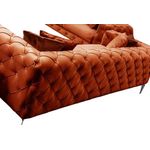 Casa si Gradina - Mobilier - Canapele si coltare - Canapele - Canapea 3 locuri, Hanah Home, lemn fag si pal, portocaliu, 237x73x90 cm - Infinity.ro