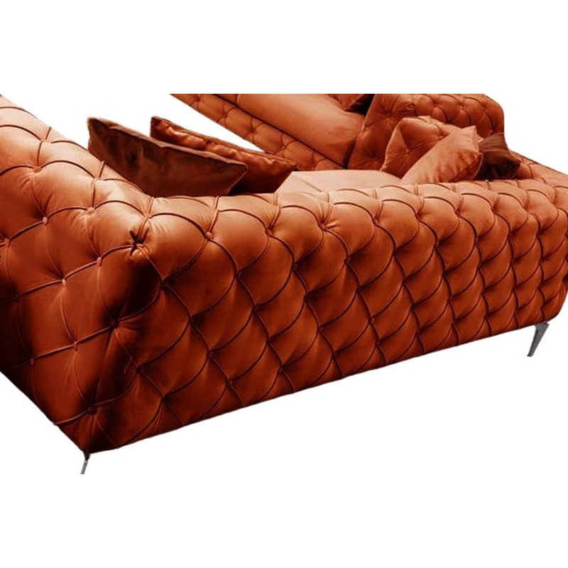 Casa si Gradina - Mobilier - Canapele si coltare - Canapele - Canapea 3 locuri, Hanah Home, lemn fag si pal, portocaliu, 237x73x90 cm - Infinity.ro