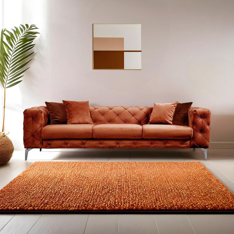 Casa si Gradina - Mobilier - Canapele si coltare - Canapele - Canapea 3 locuri, Hanah Home, lemn fag si pal, portocaliu, 237x73x90 cm - Infinity.ro