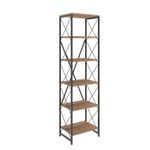 Casa si Gradina - Mobilier - Biblioteci si rafturi - Biblioteci - Biblioteca, Hanah Home, pal melaminat, pin atlantic negru, 50x30x180 cm - Infinity.ro