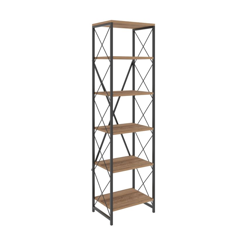 Casa si Gradina - Mobilier - Biblioteci si rafturi - Biblioteci - Biblioteca, Hanah Home, pal melaminat, pin atlantic negru, 50x30x180 cm - Infinity.ro
