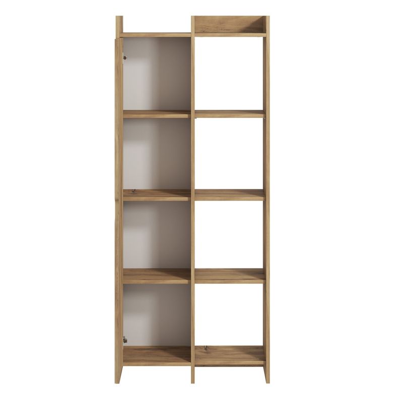 Casa si Gradina - Mobilier - Biblioteci si rafturi - Biblioteci - Biblioteca, Hanah Home, panou de particule melaminat, stejar, 70x30x180 cm - Infinity.ro