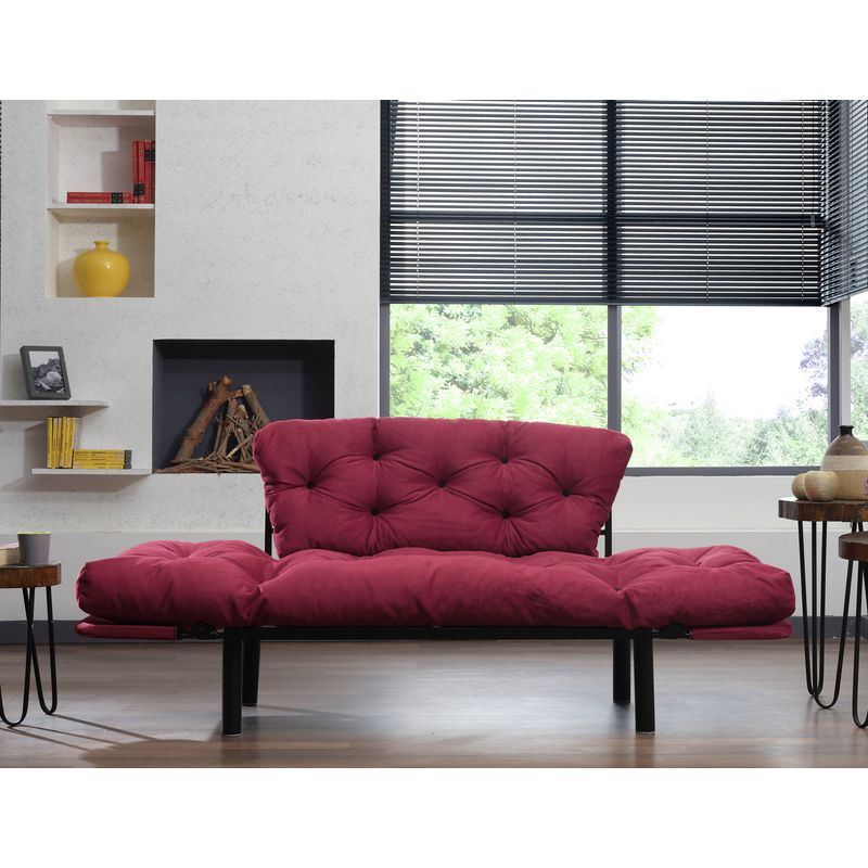 Casa si Gradina - Mobilier - Canapele si coltare - Canapele - Canapea extensibila, Hanah Home, metal, maro, 155x80x70 cm - Infinity.ro