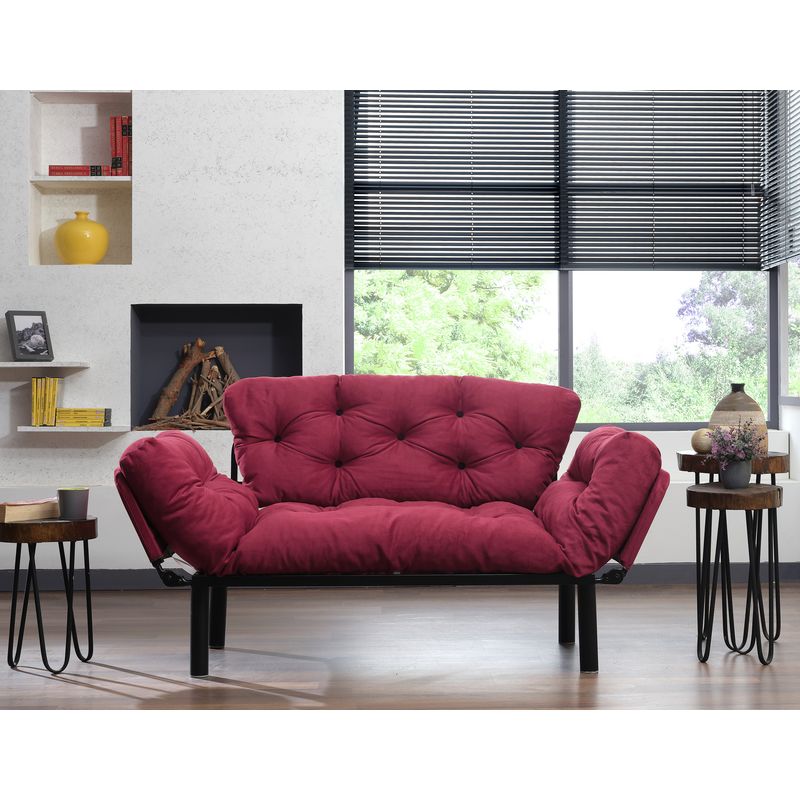 Casa si Gradina - Mobilier - Canapele si coltare - Canapele - Canapea extensibila, Hanah Home, metal, maro, 155x80x70 cm - Infinity.ro