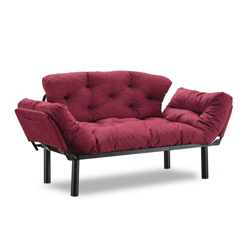 Casa si Gradina - Mobilier - Canapele si coltare - Canapele - Canapea extensibila, Hanah Home, metal, maro, 155x80x70 cm - Infinity.ro