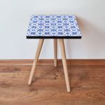 Casa si Gradina - Mobilier - Mese si birouri - Mese living - Masa laterala, Hanah Home, mdf, alb si albastru marin, 35x35x42 cm, 481LNA1985 - Infinity.ro
