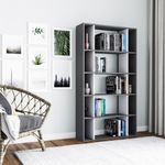 Casa si Gradina - Mobilier - Biblioteci si rafturi - Biblioteci - Biblioteca, Hanah Home, pal melaminat, antracit si alb, 90x25x163,6 cm - Infinity.ro