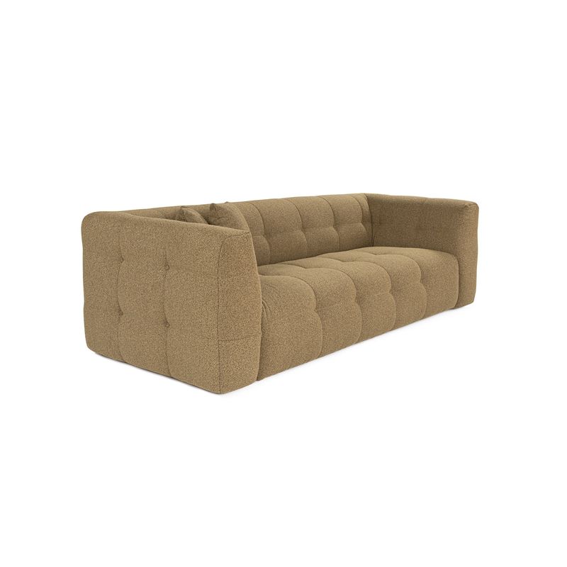 Casa si Gradina - Mobilier - Canapele si coltare - Canapele - Canapea 3 locuri, Hanah Home, lemn fag si pal, kaki, 235x100x72 cm - Infinity.ro