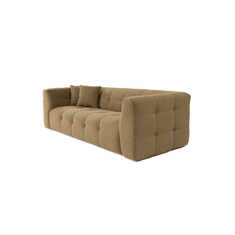 Casa si Gradina - Mobilier - Canapele si coltare - Canapele - Canapea 3 locuri, Hanah Home, lemn fag si pal, kaki, 235x100x72 cm - Infinity.ro