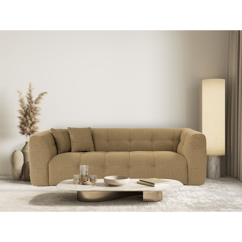 Casa si Gradina - Mobilier - Canapele si coltare - Canapele - Canapea 3 locuri, Hanah Home, lemn fag si pal, kaki, 235x100x72 cm - Infinity.ro