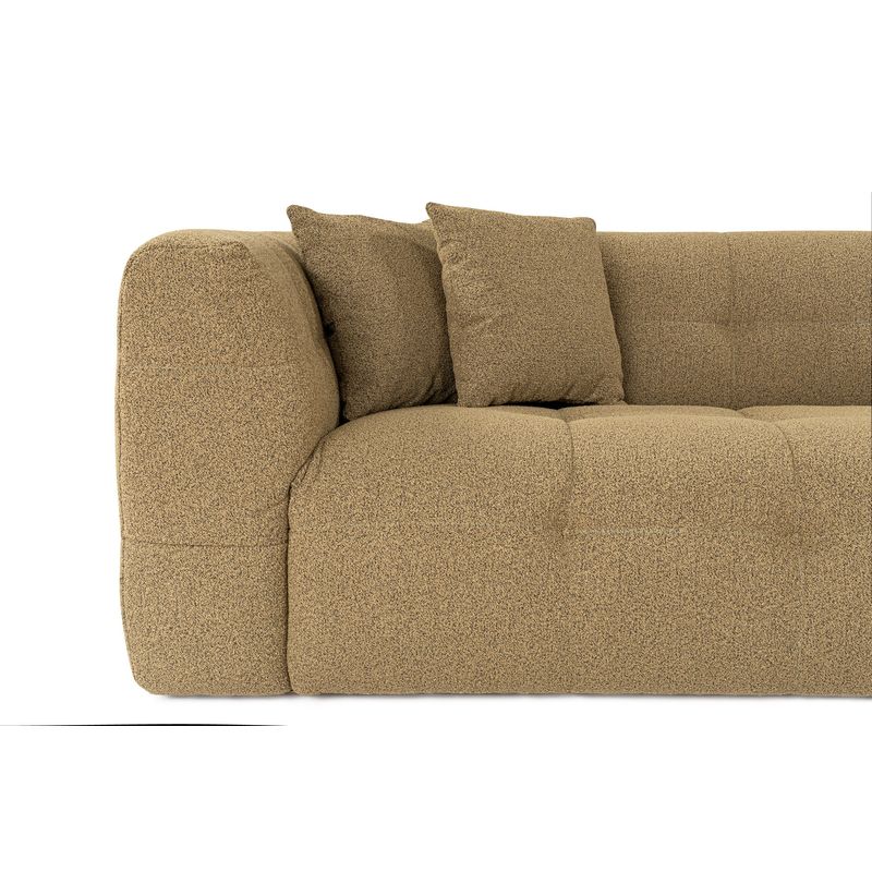 Casa si Gradina - Mobilier - Canapele si coltare - Canapele - Canapea 3 locuri, Hanah Home, lemn fag si pal, kaki, 235x100x72 cm - Infinity.ro