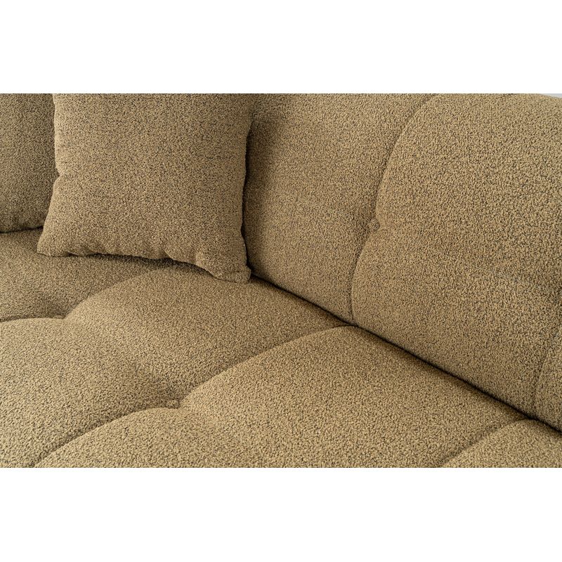 Casa si Gradina - Mobilier - Canapele si coltare - Canapele - Canapea 3 locuri, Hanah Home, lemn fag si pal, kaki, 235x100x72 cm - Infinity.ro
