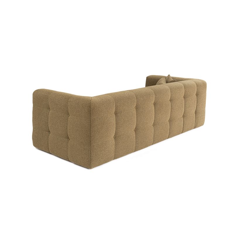 Casa si Gradina - Mobilier - Canapele si coltare - Canapele - Canapea 3 locuri, Hanah Home, lemn fag si pal, kaki, 235x100x72 cm - Infinity.ro