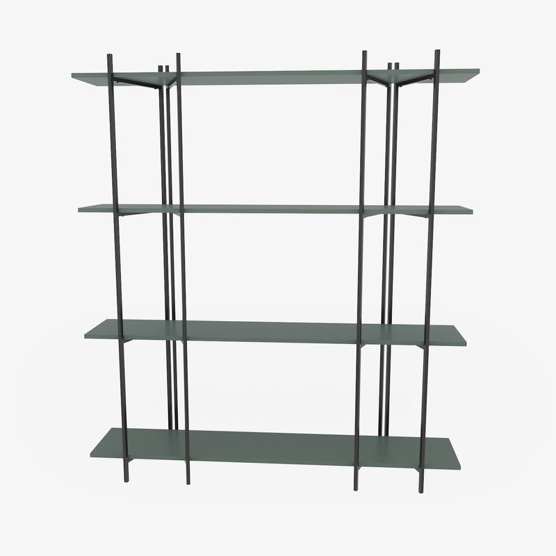 Casa si Gradina - Mobilier - Biblioteci si rafturi - Biblioteci - Biblioteca, Hanah Home, pal melaminat, verde si negru, 160x29,6x180 cm - Infinity.ro