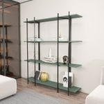 Casa si Gradina - Mobilier - Biblioteci si rafturi - Biblioteci - Biblioteca, Hanah Home, pal melaminat, verde si negru, 160x29,6x180 cm - Infinity.ro