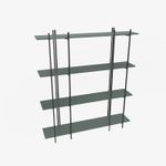 Casa si Gradina - Mobilier - Biblioteci si rafturi - Biblioteci - Biblioteca, Hanah Home, pal melaminat, verde si negru, 160x29,6x180 cm - Infinity.ro
