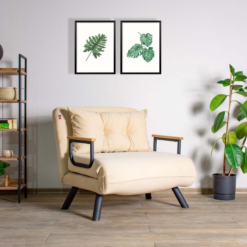 Casa si Gradina - Mobilier - Canapele si coltare - Canapele - Canapea extensibila, Atelier Del Sofa, metal, crem, 175x60 cm - Infinity.ro