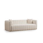 Casa si Gradina - Mobilier - Canapele si coltare - Canapele - Canapea 3 locuri, Hanah Home, lemn fag si pal, crem, 225x90x75 cm - Infinity.ro