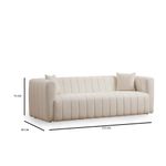 Casa si Gradina - Mobilier - Canapele si coltare - Canapele - Canapea 3 locuri, Hanah Home, lemn fag si pal, crem, 225x90x75 cm - Infinity.ro
