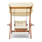 Casa si Gradina - Gradina si terasa - Balansoare si hamace - Balansoare - Balansoar de gradina, Hanah Home, lemn de pin, crem, 113x195x120 cm - Infinity.ro