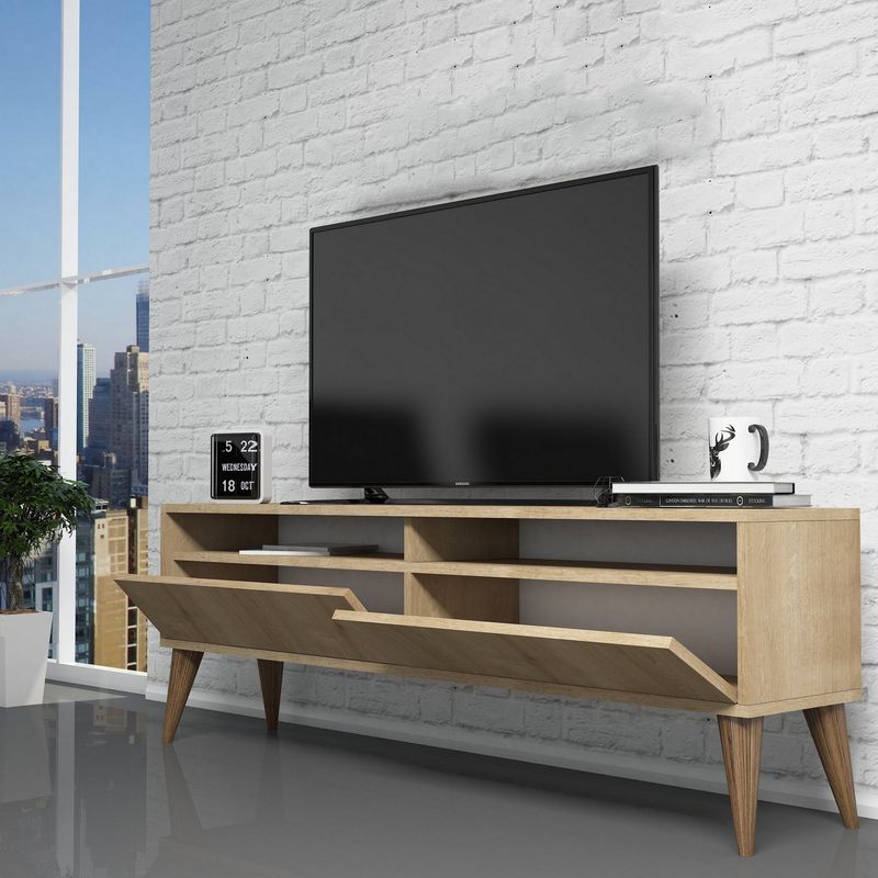 Casa si Gradina - Mobilier - Comode si corpuri - Comode - Comoda tv, Hanah Home, pal melaminat, stejar, 150x50x30 cm, 845HCT5510 - Infinity.ro